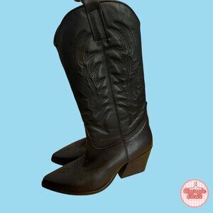 Mimosa - Black Cowboy Boots